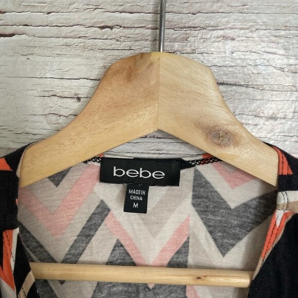 Bebe chevron  mini dress cream pink medium - Picture 5 of 11